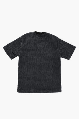 Crewneck-T-Shirt TBIGGOR-NE-OVER JJJ aus Denim-Stretch mit Allover-Logo