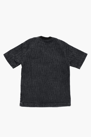 Crewneck-T-Shirt TBIGGOR-NE-OVER JJJ aus Denim-Stretch mit Allover-Logo