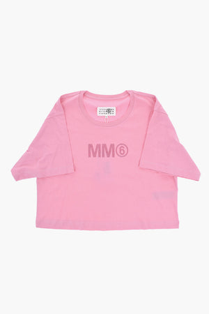 MM6 Oversized Crewneck T-Shirt with Glitter Logo