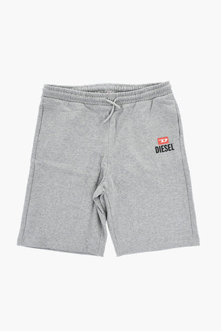 Solid-Colored T-Shirt and Shorts Set with Printed Logo