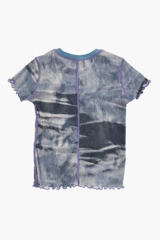 Ripp-Rundhals-T-Shirt TWAIN mit Acid-Wash-Effekt