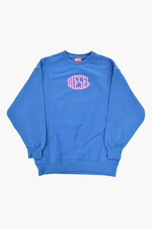 Rundhals-Sweatshirt SIWI aus gebürsteter Baumwolle mit kontrastierendem Logo