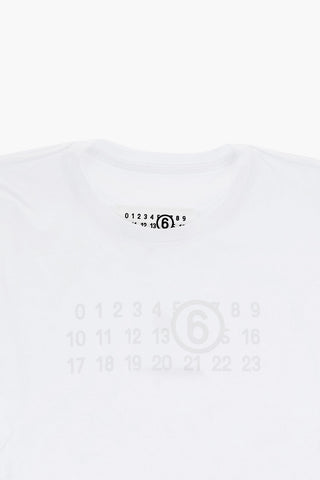 MM6 Cotton Crewneck T-shirt with Contrast Sleeves