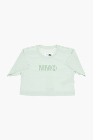 MM6 T-shirt Girocollo Oversized con Logo Glitter