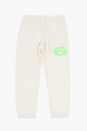 Joggers PBOLONG in Cotone Garzato con Logo Fluo