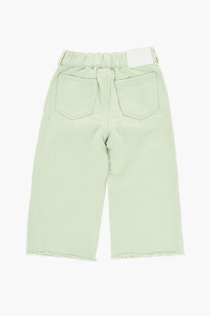 MM6 Vintage-Effect Cotton Pants with Frayed Hem
