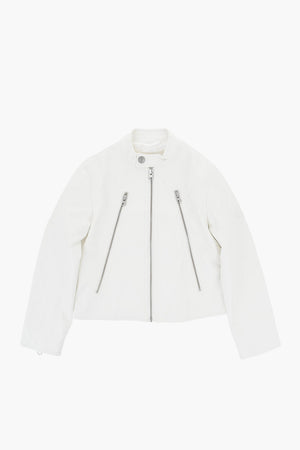 MM6 Vegan Leather Jacket with Front Zip