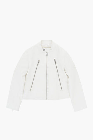 MM6 Vegan Leather Jacket with Front Zip