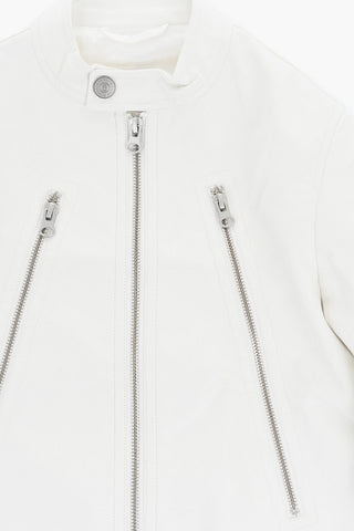 MM6 Vegan Leather Jacket with Front Zip