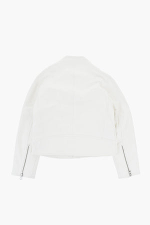 MM6 Vegan Leather Jacket with Front Zip