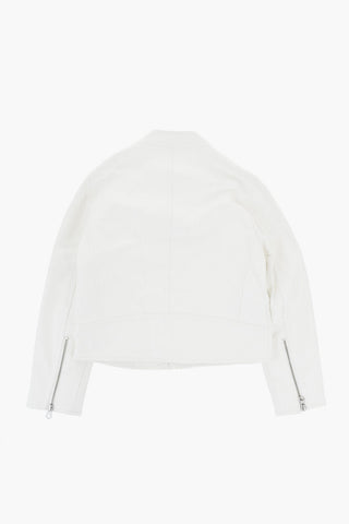 MM6 Vegan Leather Jacket with Front Zip