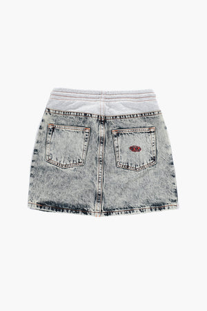 Denim Skirt GEBIXI with Fleece Details