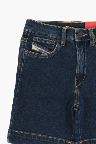 Denim Shorts D-MACS-SH-J with Exposed Seams