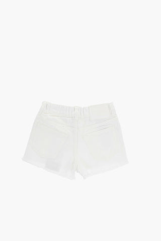 MM6 Metallic-Effect Denim Shorts with Frayed Hem