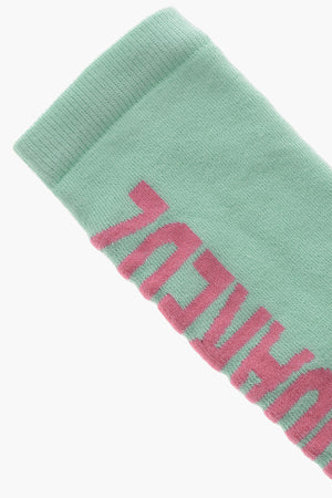 Lange Socken aus Baumwolle mit Kontrastlogo