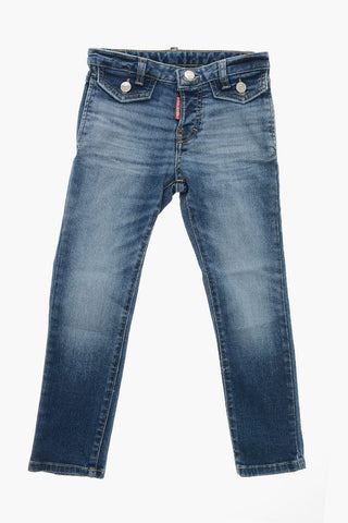 Jeans Stonwashed con Bottoni Logati