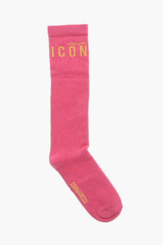 ICON Calzini Lunghi con Monogram a Contrasto
