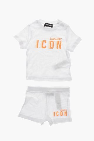 ICON 면 티셔츠 및 반바지 세트