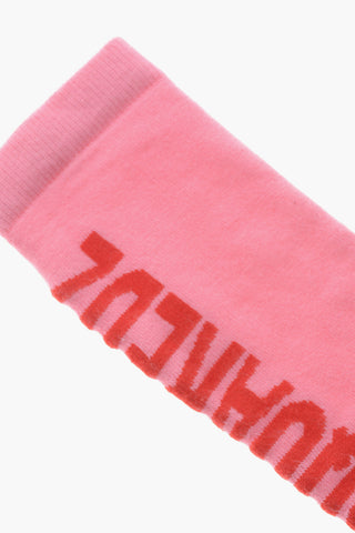 Calzini Lunghi in Cotone con Logo a Contrasto