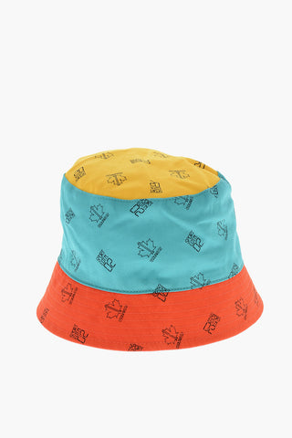 Color Block Bucket Hat with All-Over Monogram