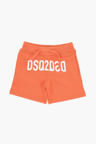 Shorts in Tinta Unita con Logo a Contrasto