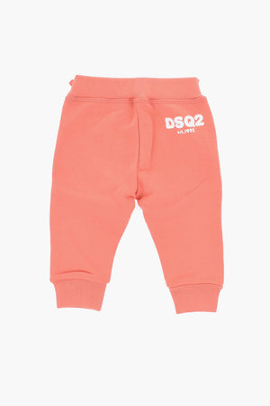 Brushed Cotton Joggers with Printed Logo