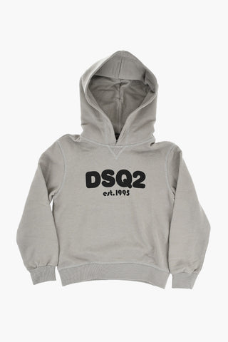 Einfarbiger Hoodie aus angerauter Baumwolle