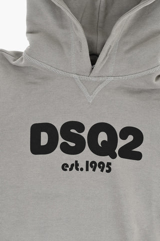 Einfarbiger Hoodie aus angerauter Baumwolle