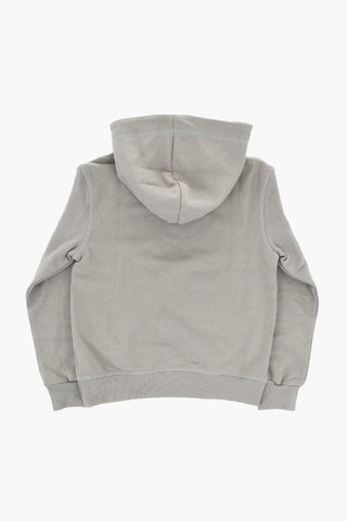 Einfarbiger Hoodie aus angerauter Baumwolle
