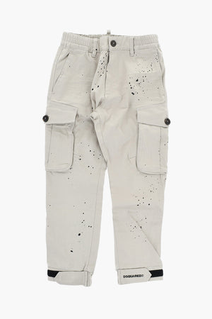 스트레치 코튼 카고 팬츠 광택 효과 디테일