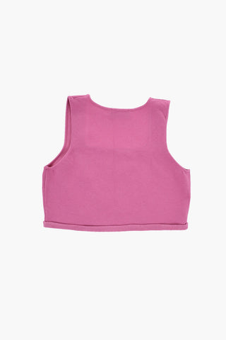 크롭 탑 단색 스퀘어 넥