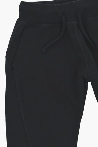 Joggers aus gebürsteter Baumwolle in Uni mit Kontrastlogo