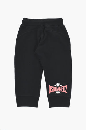 Joggers aus gebürsteter Baumwolle in Uni mit Kontrastlogo