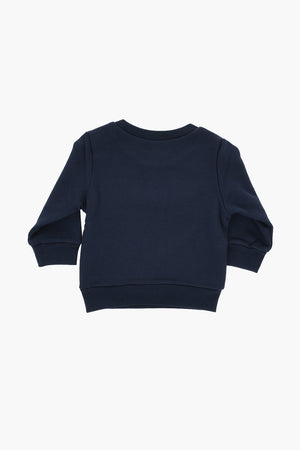 Brushed Cotton Crewneck Sweatshirt with Front Print