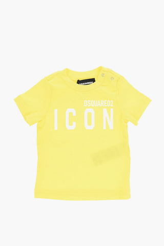 ICON Crewneck T-Shirt In Solid Color With Printed Logo