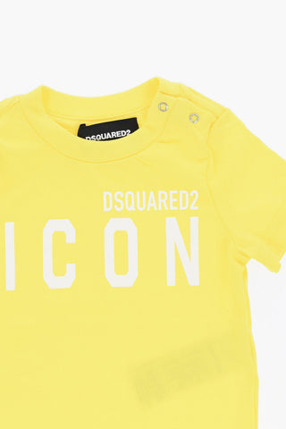 ICON Crewneck T-Shirt In Solid Color With Printed Logo