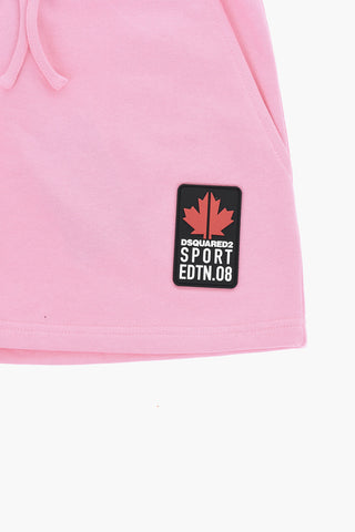 Gonna A-Line in Tinta Unita con Logo in Rilievo