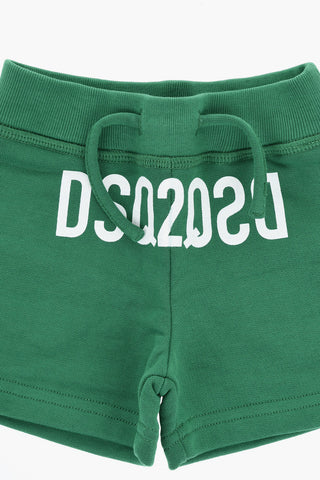 Shorts in Tinta Unita con Logo a Contrasto