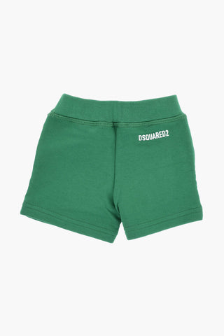 Shorts in Tinta Unita con Logo a Contrasto