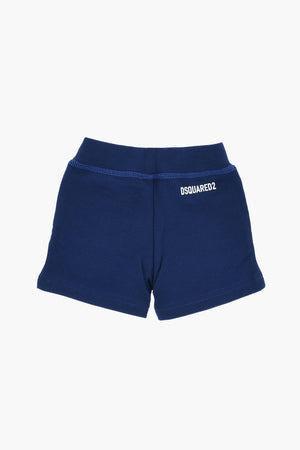 Shorts in Cotone Garzato con Logo Stampato