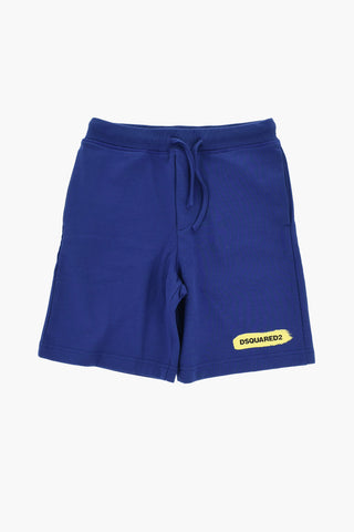 Shorts in Cotone Garzato con Logo Stampato