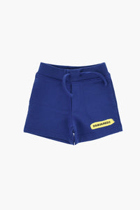 Shorts in Cotone Garzato con Logo Stampato