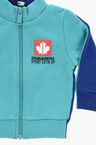 Felpa Bicolore con Chiusura Zip
