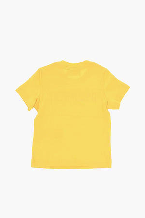 T-Shirt in Tinta Unita con Logo a Contrasto