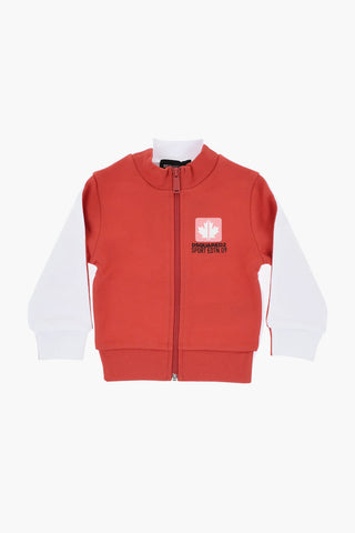 Two-Tone Sweatshirt with Zip Closure