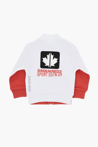 Two-Tone Sweatshirt with Zip Closure