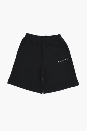 Brushed Cotton Shorts with Contrast Logo