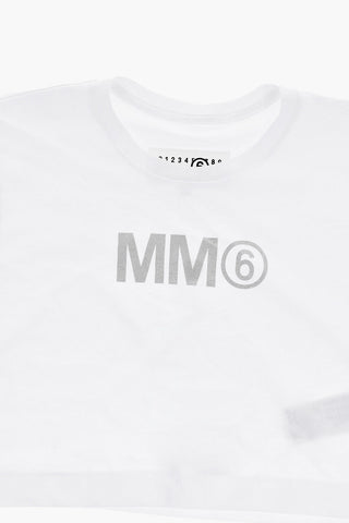 MM6 면 크루넥 티셔츠 글리터 로고
