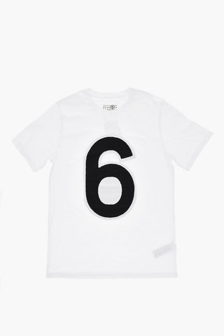 MM6 T-shirt Girocollo In Cotone con Logo