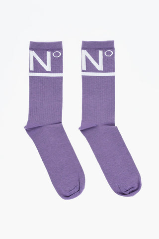 Calzini in Misto Cotone con Logo a Contrasto